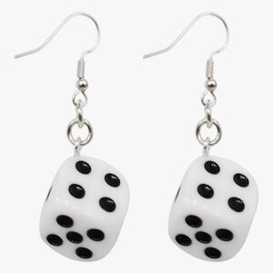 NWT Dice Earrings (White/Black)